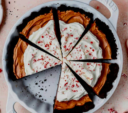 Peppermint chocolate and Oreo cookie crust pie