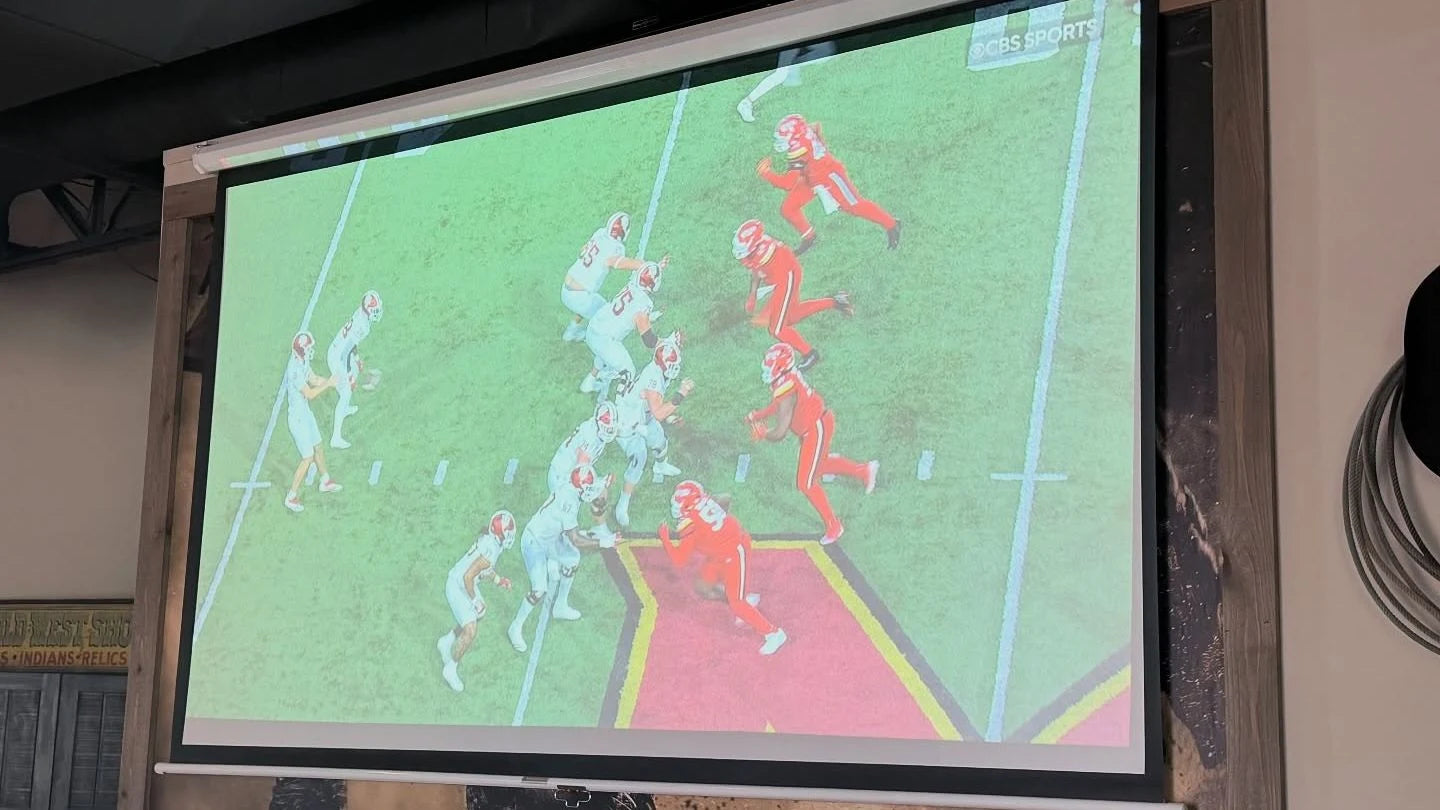 Football on the big screen at the Cowboy Lounge