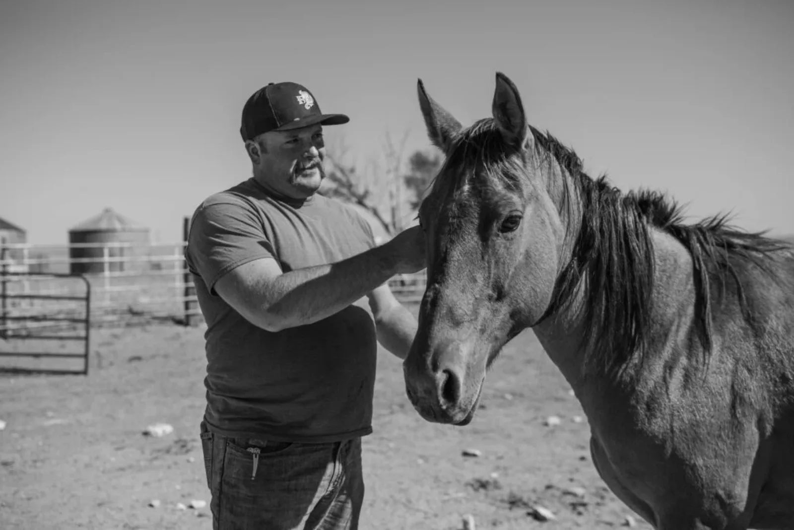 Evan Jeffries with his horse