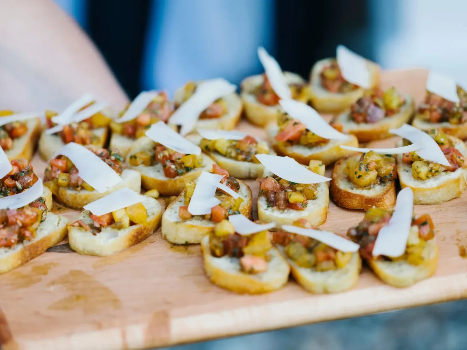 A platter of slider bites at happy hour